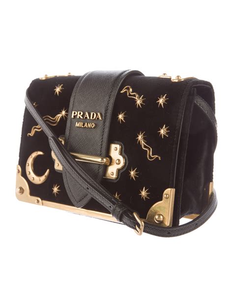 prada small velvet astrology cahier bag